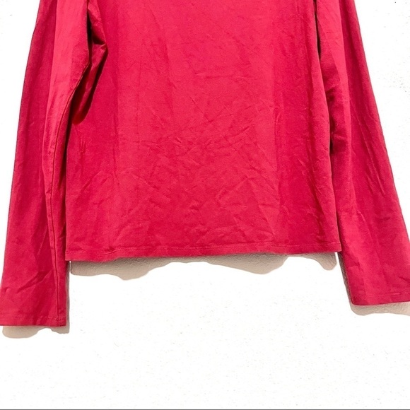 Eileen Fisher Coral Red Viscose Jersey Top long sleeve womens size M - Picture 5 of 10